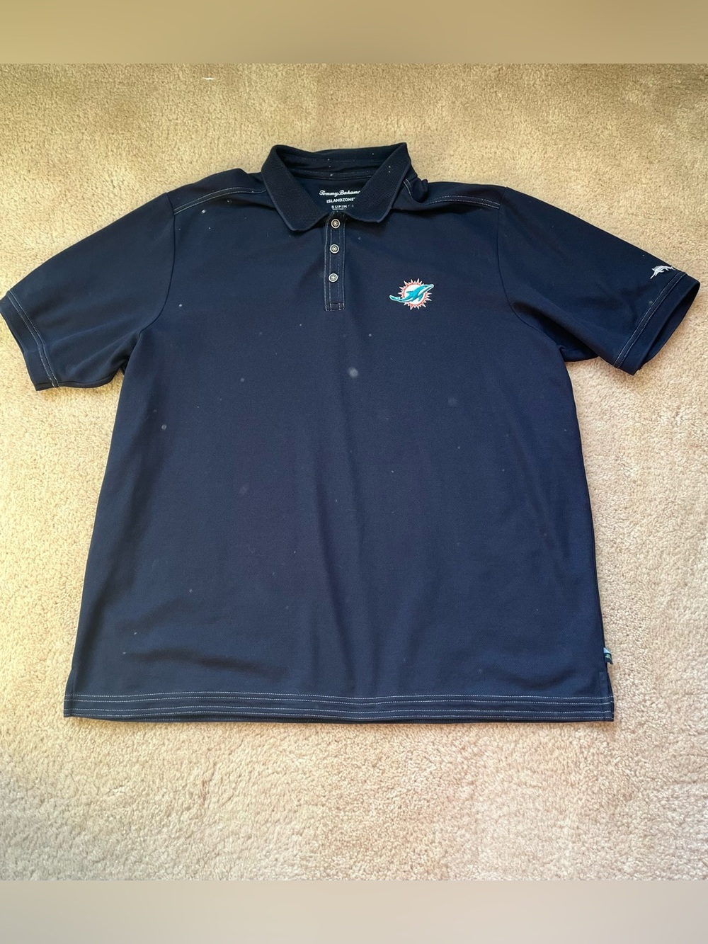 Tommy Bahama Islandzone Men’s Blue Miami Dolphins Polo Shirt - Sz XL - EUC
